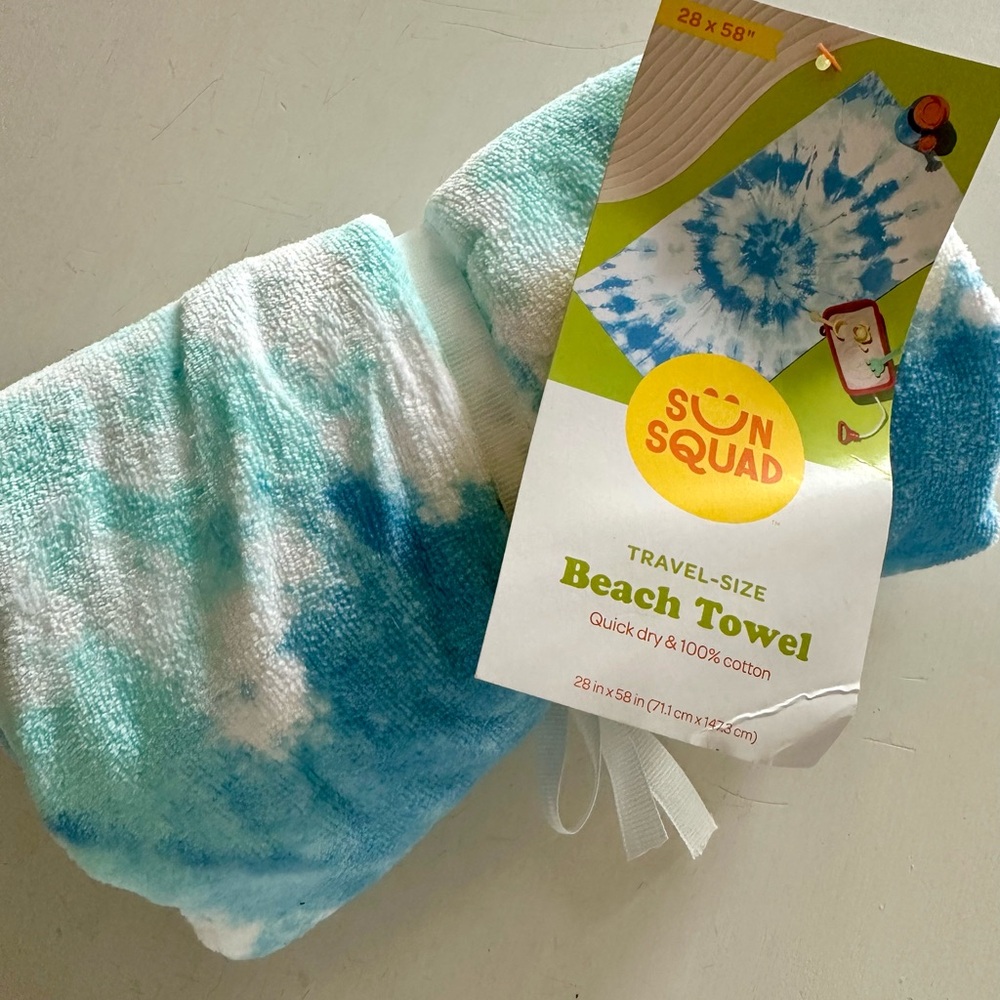 Sun Squad Blue Tie-Dye Beach Towel